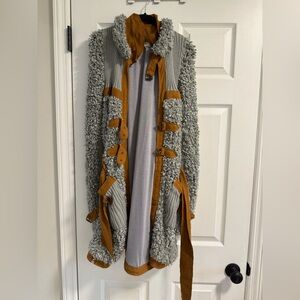 For Love And Lemons Gray and Tan Teddy Jacket